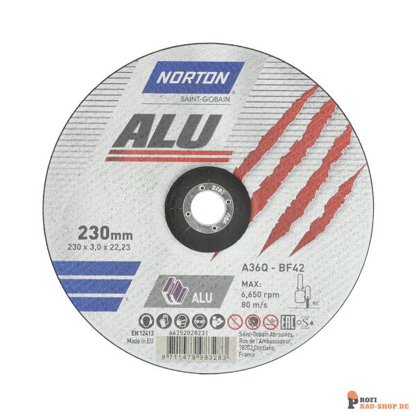 nortonschleifmittel/NORTON_schleifmittel_66252828231 Norton Alu Aluminium Cutting Disc 230x3x22.23 GRIT 36_133164